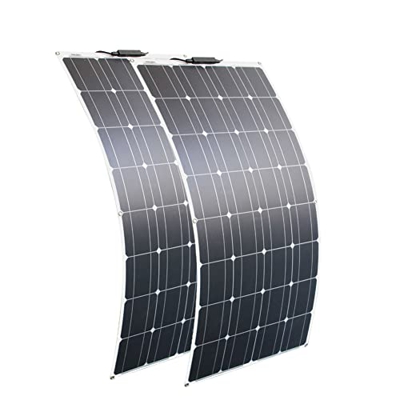 AEBVN 100 Vatios 12 Voltios Extremadamente Flexible Panel Solar Monocristalino-Capa De ETFE, Ultra Ligero, Ultra Delgado para Autocaravana, Caravana, 