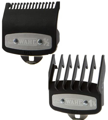 PEINES GUIA PARA MAQUINA DE CORTAR EL PELO: Profesional y Personal. 2 longitudes de corte son 1,5 mm y 4,5 mm Kit de recortador barba (2PCS, Negro)