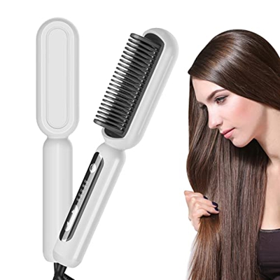 Sindax Cepillo Alisador de Pelo con Generador de Iones y Temperatura Regulable Hasta 210° para Alisa Rizado Anti-quemaduras Apagar Automáticamente (Bl