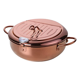 1 UNID Cocina Acero Inoxidable Olla para freír Termómetro Freidora Sartén Control de Temperatura Pollo Frito Olla Herramientas de Cocina (Color : Ros características