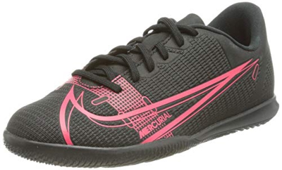 Nike Jr Vapor 14 Club IC, Football Shoe, Black/Black-Cyber-Siren Red, 32 EU