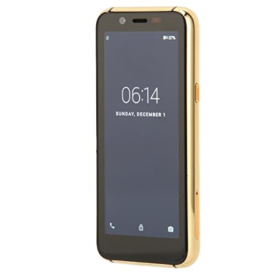 Qinlorgo Mini Teléfono Inteligente de 3,5 Pulgadas, Mini Teléfono Móvil de Doble Tarjeta de Doble Modo de Espera para el Hogar (Azul Dorado)