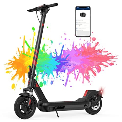 RCB Patinete eléctrico Adultos 10”,Scooter eléctrico 500W,Capacidad de batería 11,4 AH,Kilometraje máximo 32 km,Patinete con App y Sistema de absorció