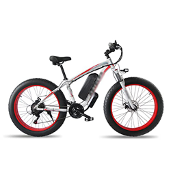 ALFUSA Bicicletas eléctricas, Motos de Nieve de Playa Piscina aleación Aluminio,vehículos eléctricos Scooter, vehículos eléctricos portátiles (Red 26x en oferta
