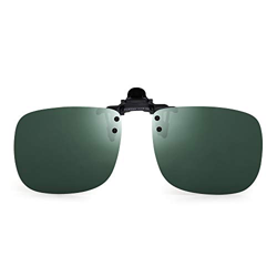 JM Polarizadas Clip en Gafas de Sol Sin Marco Flip up Lente Para Gafas Graduadas Verde en oferta