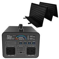 AEBVN Generador Solar 1000Wh Portable Power Station con 50W-100Wsolar Panel 230V / 1048W Fuente De Alimentación Móvil con Pantalla LCD,B precio