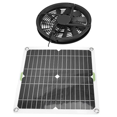 Kit de Ventilador de Panel Solar Ventilador de Escape de Alta Velocidad de 10 Pulgadas y 100 W Ventilador de Panel Solar a Prueba de Agua para Galline