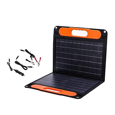 AEBVN Panel Solar De 100 W, Placa Solar Plegable con Dos Puertos De Salida USB Y CC, Dispositivo De Carga Solar Portátil, Recolección Solar Y Almacena