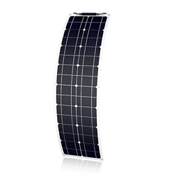AEBVN Panel Solar Flexible, Panel Monocristalino ETFE De 50 W 12 V, Panel Solar Flexible, Cargador De Panel Solar Ligero para Caravana, Coche, Furgone precio