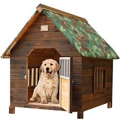 Caseta Exterior para Perros Casa De Madera Aislada para Perros para Animales Pequeños, Medianos Y Grandes Resistente A La Intemperie Fácil De Montar F precio