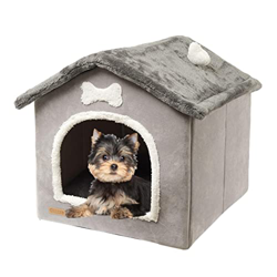 tacery Casa de Perro de Interior,Tienda de campaña para Gatos Plegable Engrosada con Alfombrilla Suave extraíble - Casa de Perro fácil de Montar para  en oferta