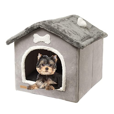 tacery Casa de Perro de Interior,Tienda de campaña para Gatos Plegable Engrosada con Alfombrilla Suave extraíble - Casa de Perro fácil de Montar para 