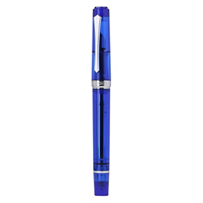 Penbbs 489-56 Touchdown Pluma estilográfica de relleno de acrílico azul, pluma fina lisa de acrílico para suministros escolares de oficina, regalo