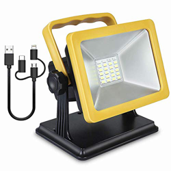 Luces De Trabajo Recargables Led De 15 W, Reflector Portátil De 1000 LM con Soporte Magnético, Puerto USB 3 En 1, Banco De Energía De 4400 Mah, Ilumin características