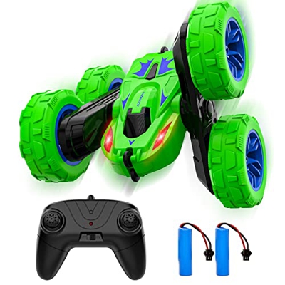 ACAMMZAR Coche Teledirigido Niños, 2.4GHz 4WD Drift Stunt Coche Radiocontrol con Batería Recargable LED, RC Coche de Juguete para niños de 4 6 8 9 12 