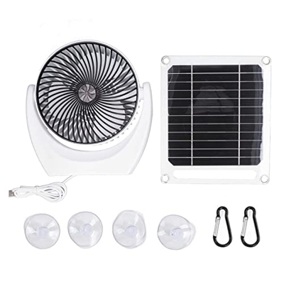 DEWIN Ventilador con Panel Solar, 4.5W 5V Ventilador con energía Solar Estable Conveniente Eficiencia de Salida Peso Ligero 6W 5V Panel Solar