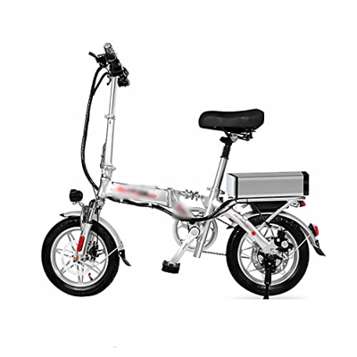 ALFUSA Coche eléctrico Plegable, Coche eléctrico pequeño, Bicicleta eléctrica Plegable, Coche eléctrico para IR al Trabajo (Silver 30A)