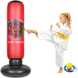EQARD Saco de Boxeo Hinchable de Niños 157cm Bolsa de Boxeo Independiente para Rebote Inmediato Sacos de Boxeo para Practicar Kárate Taekwondo MMA (Le precio