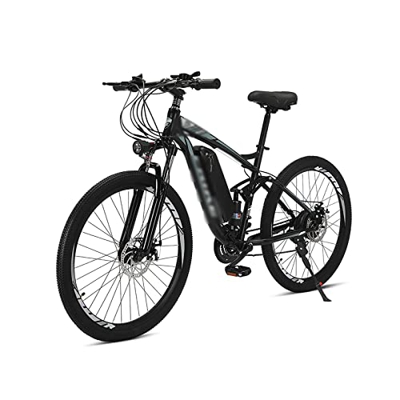 ALFUSA Bicicleta de montaña eléctrica, ciclomotor de Velocidad Variable Todoterreno de Doble Choque, Scooter de cercanías para Trabajar (Gray 8A)
