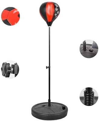 Saco de Boxeo, Adulto niños Bolsa de Velocidad de Bola de Boxeo Independiente de Altura Ajustable Resorte Fuerte y Duradero Que soporta Golpes Duros f