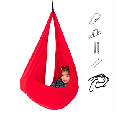 Columpio terapéutico para niños con necesidades especiales (hardware incluido), silla Pod Swing para integración sensorial en interiores y exteriores,