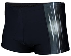 Aquarti Bañador con Rayas en los Laterales para Hombre, 13719C Negro/Grafito, 5XL en oferta