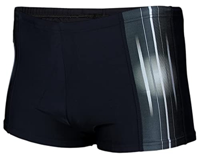 Aquarti Bañador con Rayas en los Laterales para Hombre, 13719C Negro/Grafito, 5XL