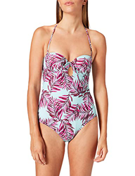 Iris & Lilly Sh191018 bañadores, Verde Turquesa, Estampado De Hojas De Palmera, 36 características