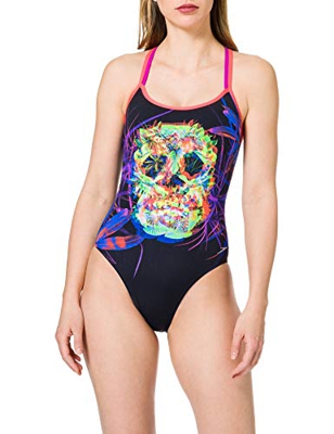 Speedo 8-10626C243 Bañador, Mujer, Multicolor (Negro/Siren/Diva), EU 30, UK26