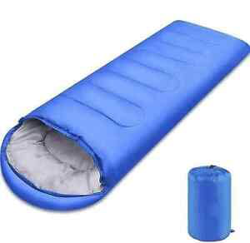 1 BOLSA DE DORMIR DE TEMPORADA IMPERMEABLE CAMPING BOLSAS DE SENDERISMO SOBRE SOLO ZIP CASE azul precio