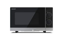 SHARP YC-PS201AE-S - Microondas (700 W, 20 L, 6 niveles de potencia, función de descongelación, fácil limpieza), color plateado y negro en oferta