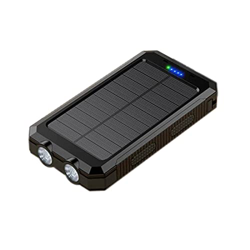RUSWEST -Bank - PortáTil - Cargador - Solar - 8000MAh Cargador de BateríA de Respaldo Externo PortáTil Prueba de Agua Incorporado 5VFast USB características