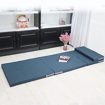 Colchón plegable para invitados/sofá cama, cubrecolchón compacto triple con funda extraíble, alfombrilla de dormir ligera y portátil para oficina/dorm