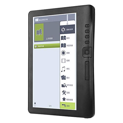 E-Reader, Lector de libros de papel electrónico con pantalla LCD Tft portátil a prueba de agua de 7"con resolución 800X480 + reproductor de audio, fác