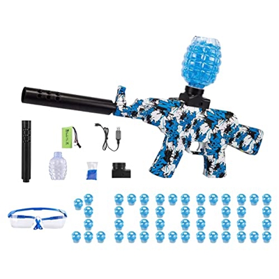 Gel Ball Blaster Pistolas Juguetes | Lanzador de bolas de salpicaduras automático con gafas y munición de 10000 perlas de agua, pistolas de bolas de g