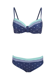 Glam and Gloria Bikini azul de lunares para mujer con rayas marineras (juego de 2 piezas) azul L precio