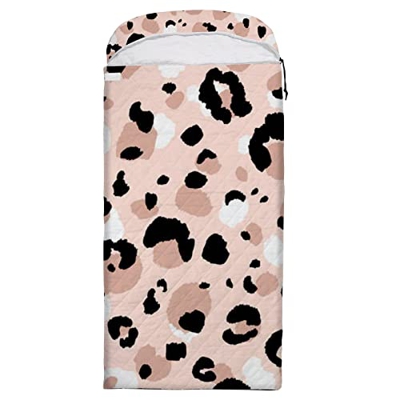 Orediy Saco de dormir de 3 estaciones cálidas y ligeras bolsas de dormir para adultos, adolescentes, senderismo, viajes, mochilero, piel de leopardo b