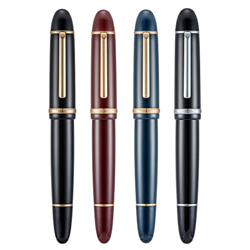Jinhao X159 Pluma estilográfica de punta fina, barril acrílico, juego de 4 piezas (negro, azul, rojo) características