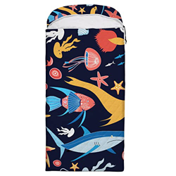 Orediy Saco de dormir de 3 estaciones cálidas y ligeras bolsas de dormir para adultos, adolescentes, senderismo, viajes, mochilero, patrón de peces ma características