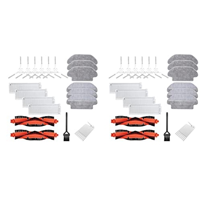 Mengmen 2 Juegos Cepillo Lateral Principal Paño Filtro Hepa para Mijia Mi Robot Aspirador Mopa Pro STYTJ02YM Limpiador Robótico para Conga 3290 3490