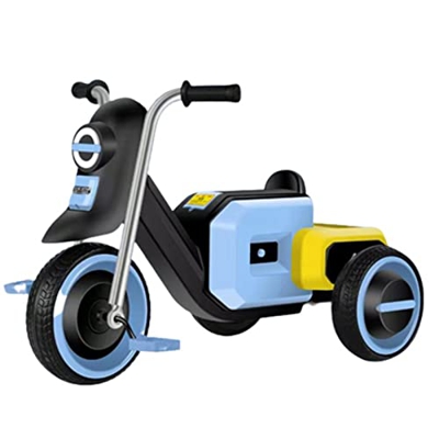 ANUGU Bicicleta de Pedal de Triciclo para niños con luz LED y Cesta, Adecuada para Bicicletas ensanchadas de 1 a 5 años (Blue)