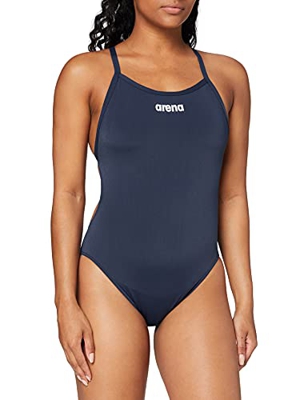 ARENA W High Bañador Deportivo Mujer Solid Light Tech Alto, Navy-White, 42