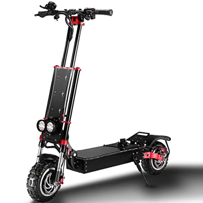 HWWH Patinete eléctrico eléctrico para adultos Offroad Scooter eléctrico plegable E Scooter E Roller eléctrico 11 pulgadas Neumáticos todoterreno 60 V