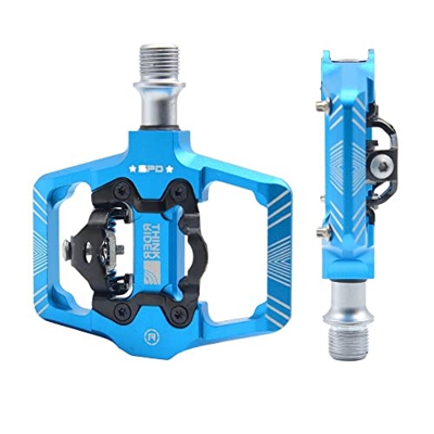 Pedales Mtb Pedal de bloqueo de bicicleta 2 en 1 con tacón libre for SPD MTB Carretera de aluminio Bloqueo de rodamiento sellado contra el deslizamien