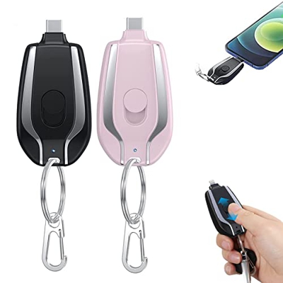 ARAAO Key Chain Charger - 1500mah Mini Power Emergency Pod for iPhone or Type-C,Keychain Portable Charger,Keychain Phone Charger,Mini Portable Charger