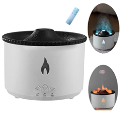 TIGGU Humidificador Difusor De Aroma Volcano, Difusor De Aceite Esencial con Luz De Llama, 2 Modos De Niebla: Llama Y Volcán, 2 Temporizadores De Apag características