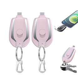Mini Power Emergency Pod - 1500mAh Mini Power Emergency Pod, Keychain Portable Charger for iPhone or Type-c, Portable Keychain Phone Charger (2pcs Pin características