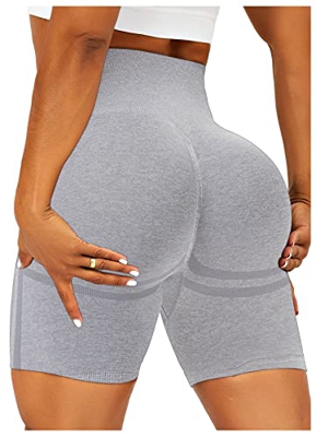 TZLDN Pantalones Cortos de Ciclismo sin Costuras para Mujer, Cintura Alta, Fruncidos, para Levantamiento de glúteos, Deportes, Correr, Gimnasio, Panta