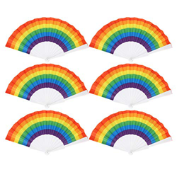 Zerodis Ventilador plegable manual de plástico plegable manual de 6 piezas, 6 piezas, ventilador plegable de mano características