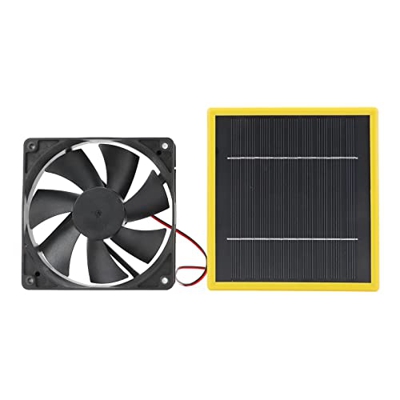 Ventilador de escape de ventilador de 5 W 12 V con panel solar, ventilador de ventilación de refrigeración DIY para pollos pequeños, invernaderos, cob